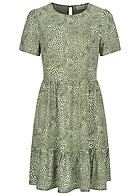 VILA Dames NOOS Jurk met volants en all over print groen