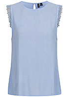 Vero Moda Dames NOOS Top met kant lichtblauw