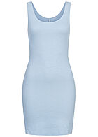 ONLY Damen Ribbed Mini Kleid cashmere hell blau