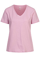 ONLY Damen Basic T-Shirt mit V-Neck lila