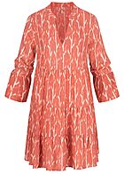 JDY by ONLY Dames Viscose Jurk met V-hals en lange mouwen AOP roze