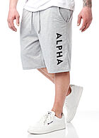 Alpha Industries Heren korte broek met 3 zakken en logo-opdruk grijs
