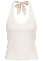 Pieces Dames Top met knoopdetail en V-hals wit