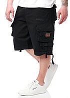 Geographical Norway Heren Cargo Shorts met 6 zakken en riem zwart