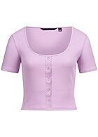 Vero Moda Dames Cropped Shirt met sierknopen paars