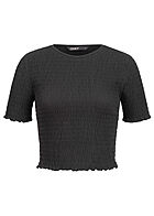 ONLY Dames NOOS T-shirt met golvende zoom zwart