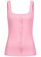 Vero Moda Dames Tank Top met knopen en structuurstof roze