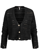 Aiki Dames Vest met knopen en V-hals zwart