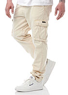 Indicode Heren Cargo Jeans Broek met 6 zakken incl. riem beige