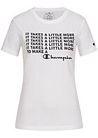 Champion Damen T-Shirt mit Statement Print It takes weiss