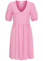 VILA Damen 1/2 Arm V-Neck Struktur Kleid fuchsia pink