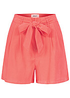 ONLY Dames Korte broek met hoge taille en bindceintuur roze