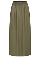 ONLY Dames Lange rok met elastiek in tailleband groen