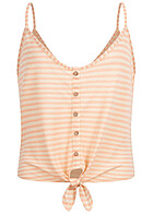 ONLY Dames Top met knoopdetail en knopen gestreept roze