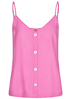 ONLY Dames Top met V-hals en knoppen roze