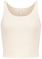 ONLY Dames NOOS Crop Top met structuurstof wit