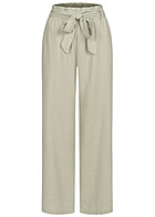 JDY by ONLY Dames Klassieke linnen broek met bindceintuur groen