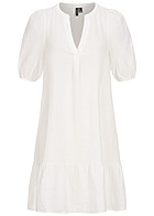 Vero Moda Dames Jurk met V-hals en volants wit