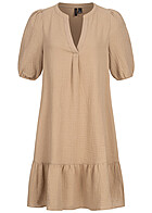 Vero Moda Dames Jurk met V-hals en volants beige