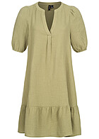 Vero Moda Dames Jurk met V-hals en volants groen