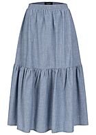Vero Moda Dames Rok met elastiek in tailleband medium blauw