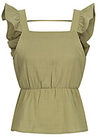 Vero Moda Dames Top met V-hals op de rug groen