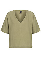 Vero Moda Dames Oversized T-shirt met V-hals groen
