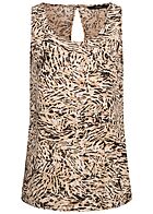 Vero Moda Damen Viskose Top mit All Over Print beige