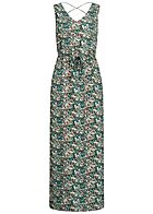 Vero Moda Damen Maxi Kleid mit V-Neck und Bindedetail All Over Print sea moss grn