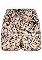 Vero Moda Damen Viskose Sommer Shorts mit Leo Print 2-Pockets white pepper braun