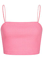 ONLY Damen Ribbed Crop Top Spaghettiträger Strukturstoff sachet pink