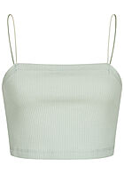 ONLY Damen Ribbed Crop Top Spaghettitrger Strukturstoff harbor gray grn