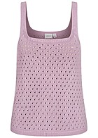 VILA Damen Strick Top mit Lochstrickmuster pastel lila