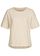 VILA Dames NOOS t-shirt top met bloemmotief beige