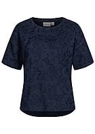 VILA Dames NOOS t-shirt top met bloemmotief blauw