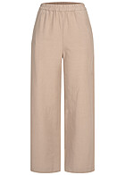 VILA Damen 7/8 High Waist Hose Stoffhose mit Gummibund 2-Pockets cement beige