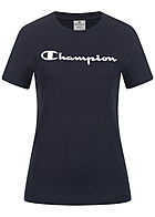 Champion Dames T-Shirt met logo-opdruk blauw wit