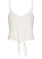 ONLY Dames Top met V-hals en knoopdetail wit