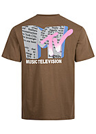 ONLY & SONS Heren T-shirt met MTV opdruk bruin wit