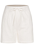 Pieces Dames High Waist Shorts in linnen-look met trekkoordjes wit