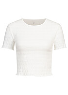 ONLY Dames Crop Shirt met ruches wit