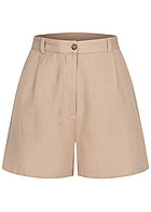 VILA Dames Hoge Taille Viscose Korte Broek beige grijs