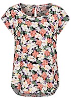 ONLY Dames Viscose Shirt met tropical print zwart veelkleurig