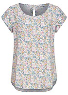 ONLY Dames Viscose Shirt met blumenprint blauw veelkleurig