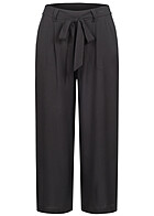 ONLY Dames Korte broek van viscose met wijde pijpen en bindceintuur zwart