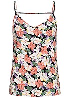 ONLY Dames Viscose Top met V-hals en tropische print zwart multicolor