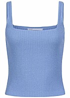 ONLY Dames Gebreide top met vierkante hals blauw
