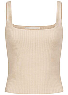 ONLY Dames Gebreide top met vierkante hals beige