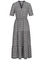 JDY by ONLY Dames Jurk met smockdetail en bloemenprint wit zwart