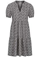 JDY by ONLY Dames Getailleerde jurk met V-hals en bloemenprint wit zwart